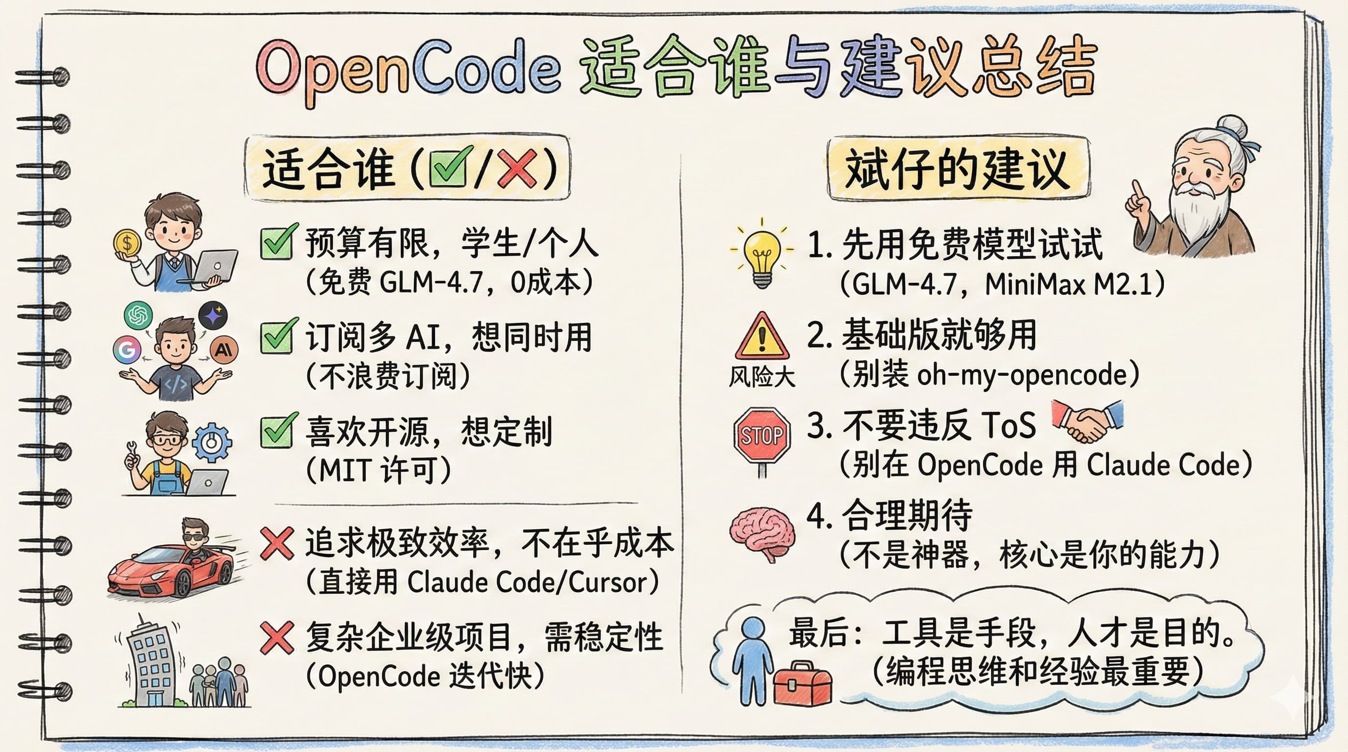 OpenCode适合谁与建议总结