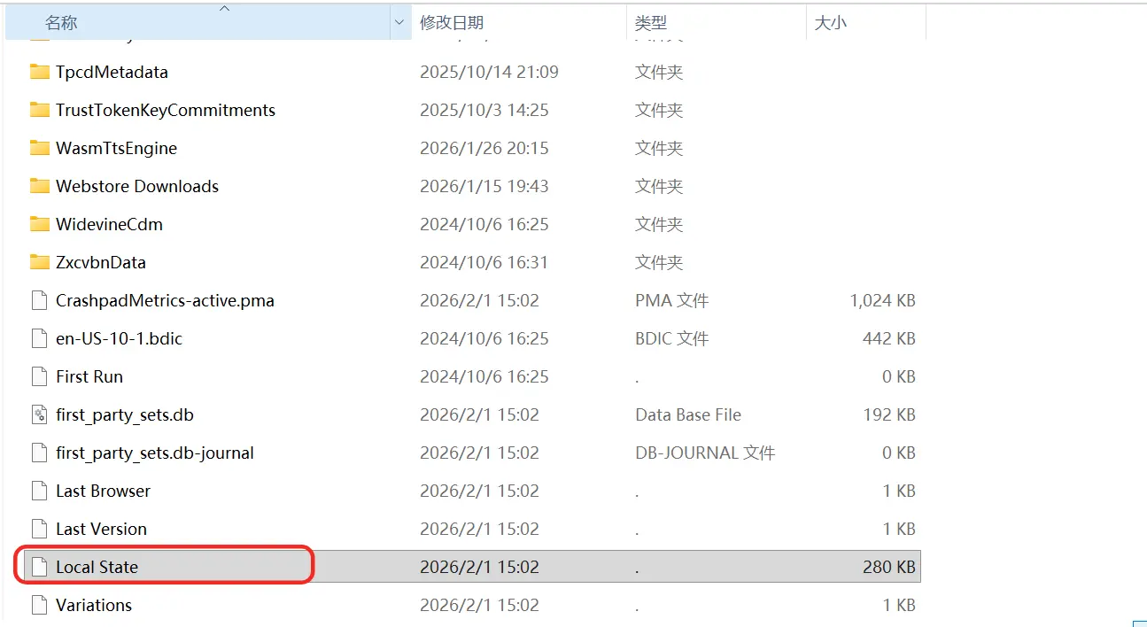 Windows Local State路径