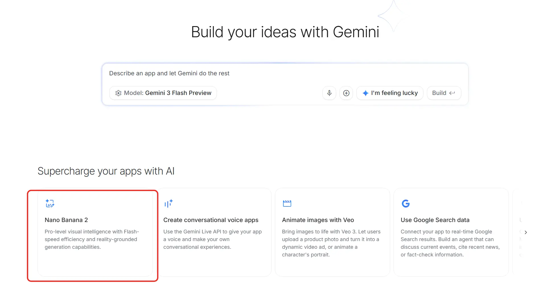 Google AI Studio 使用 Nano Banana 2