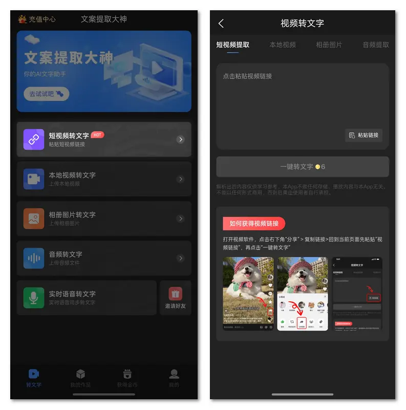 文案提取大神-视频转文字