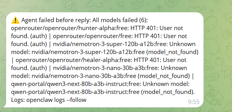 OpenClaw 使用 free-ride 崩溃日志