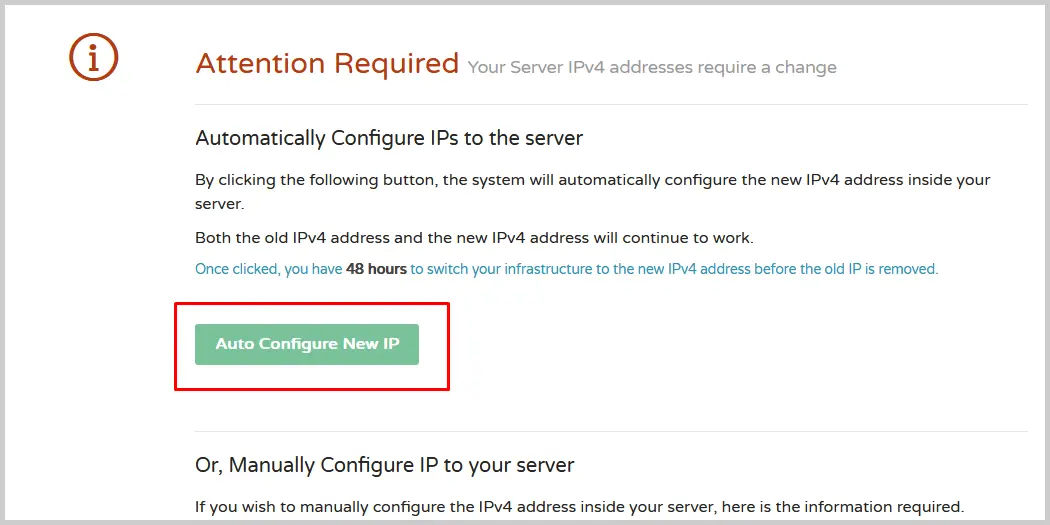 Auto Configure New IP