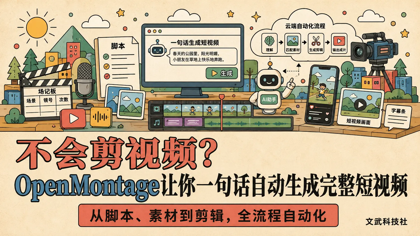 不会剪视频？OpenMontage让你一句话自动生成完整短视频